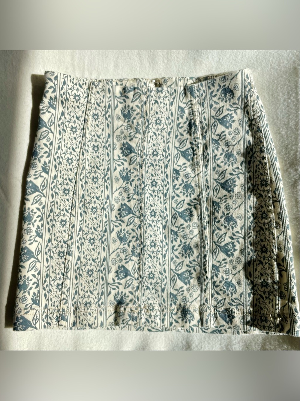 Free People Blue and White Floral Mini Skirt
